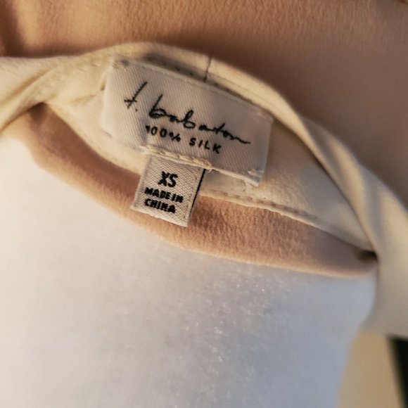 T.Babaton Silk Blush Blouse with Tie - Picture 3 of 3